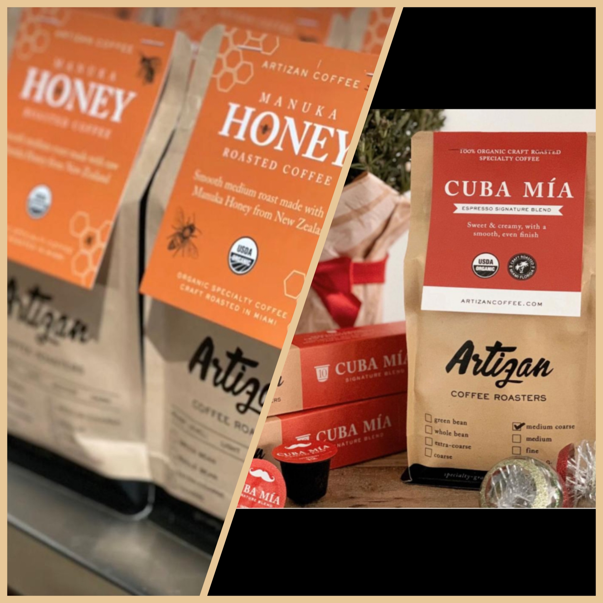  Organic Coffee from Artizan Coffee Roasters/ Farmers made Tea Bags 
